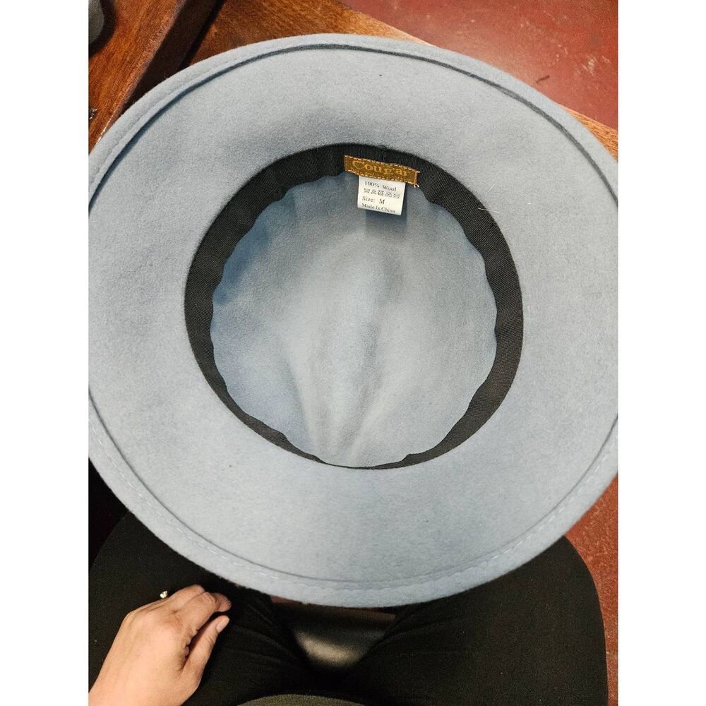 Cougar Gray Wool Hat Womens Medium Fedora Outdoor - Picture 4 of 5